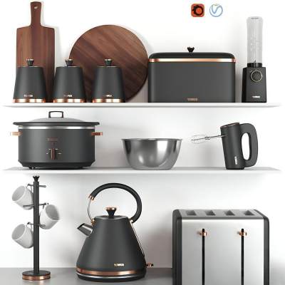 现代厨房电器烧水壶面包机电饭煲